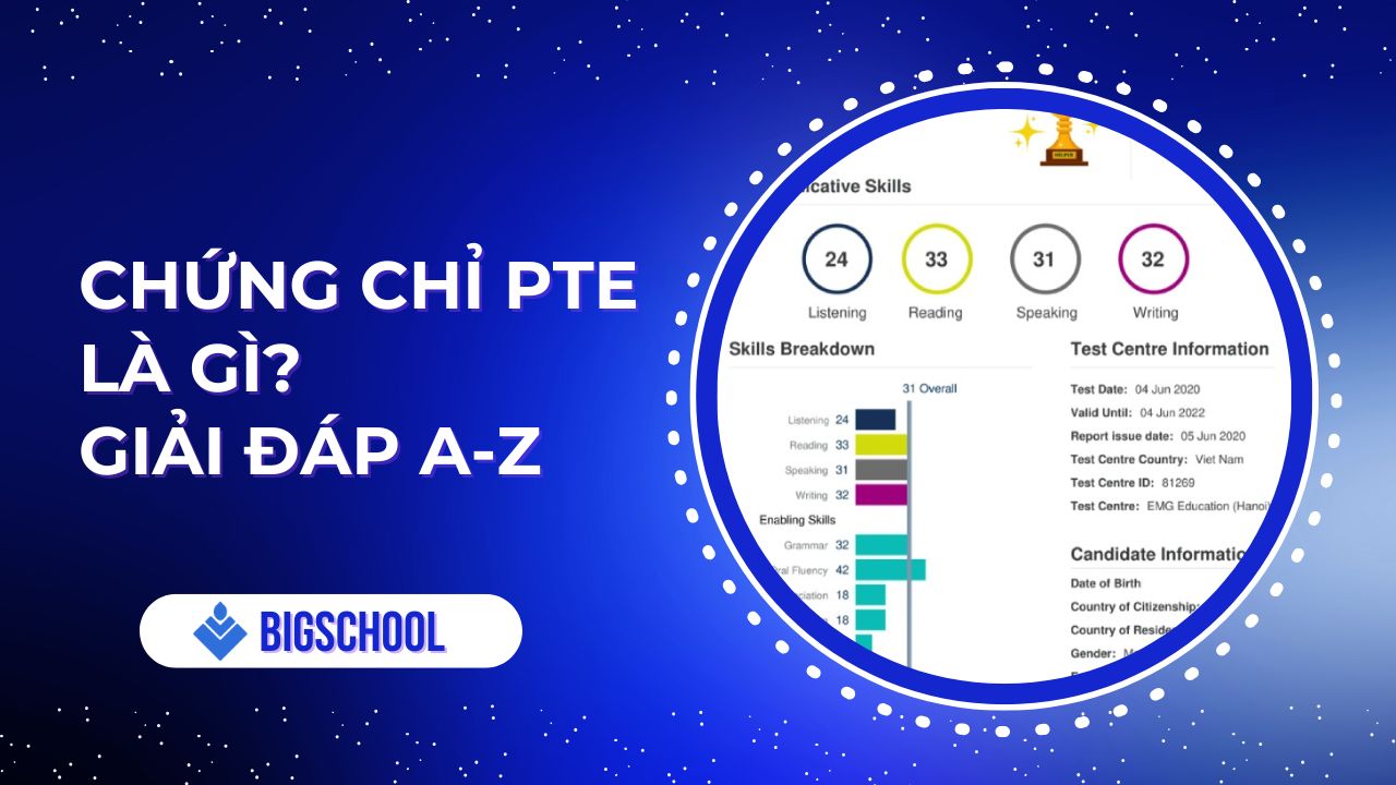 chứng chỉ pte