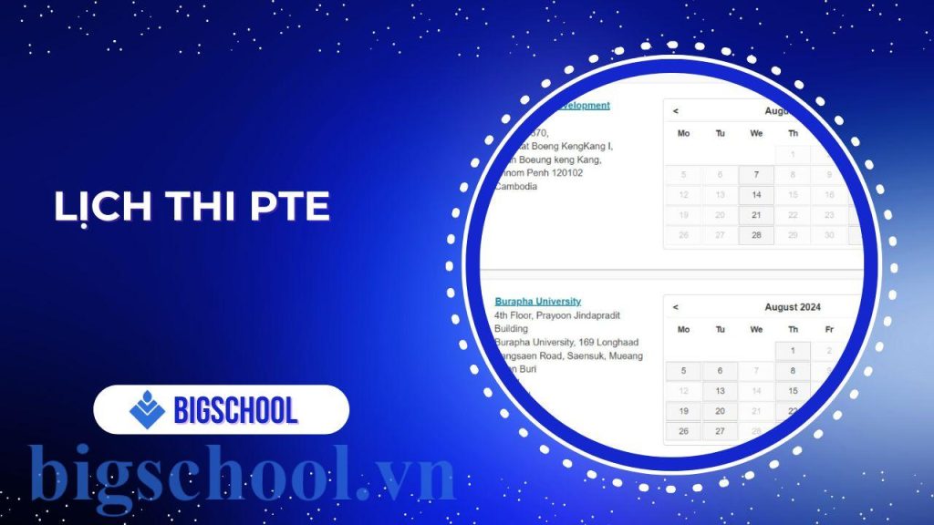 Lịch thi PTE