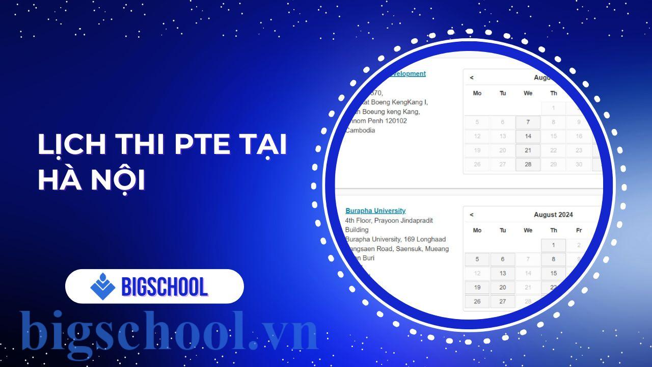 Lịch thi PTE tại Hà Nội