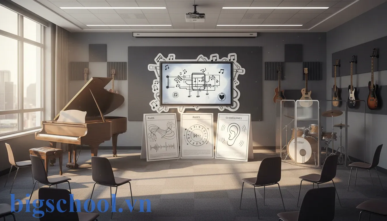 Ảnh đại diện Nội quy phòng học âm nhạc: Hướng dẫn xây dựng và 3 mẫu áp dụng chuẩn