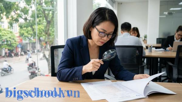 Nhà tuyển dụng tại Việt Nam đang phân tích kỹ lưỡng bảng điểm thạc sĩ chi tiết của ứng viên.