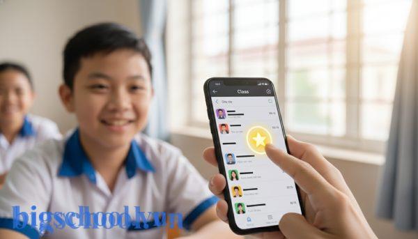 Giao diện cộng điểm cho một học sinh trên ứng dụng BeeClass trong lớp học tại Việt Nam.