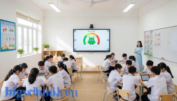 Lớp học Việt Nam sử dụng máy đo tiếng ồn Toolkit từ ClassDojo