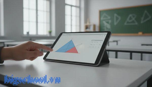 Học sinh thực hiện quy trình 3 bước áp dụng định lý Talet đảo trên sơ đồ.