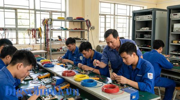 Học sinh tại trung tâm GDTX tham gia lớp học nghề để nhận điểm cộng khuyến khích thi tốt nghiệp.