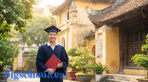 Học viên nhận bằng tốt nghiệp Trung học phổ thông hệ Giáo dục thường xuyên tại Việt Nam.