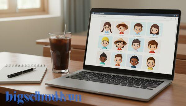 Danh sách học sinh với các avatar ngộ nghĩnh được tạo tự động từ file Excel trên BeeClass.