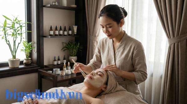 Kỹ thuật viên thẩm mỹ người Việt đang thực hiện quy trình chăm sóc da mặt tỉ mỉ tại spa chuyên nghiệp.