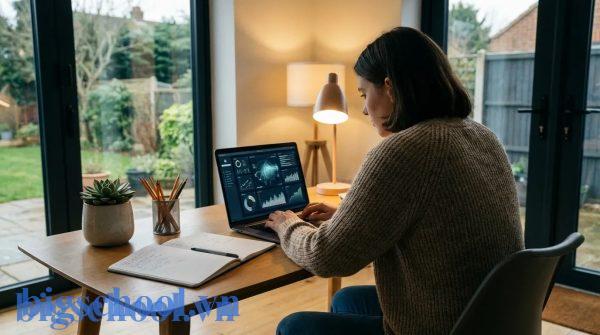 Học sinh sử dụng thiết bị số để học trực tuyến duy trì kiến thức khi giáo viên nghỉ phép.