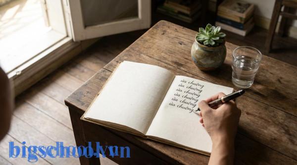 Luyện tập viết đúng chính tả từ ưa chuộng vào sổ tay cá nhân