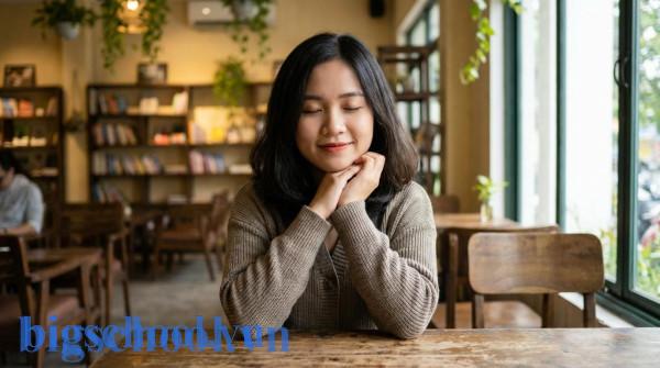 Một bạn trẻ Việt Nam đang mỉm cười và nhắm mắt cầu ước một điều tốt đẹp.