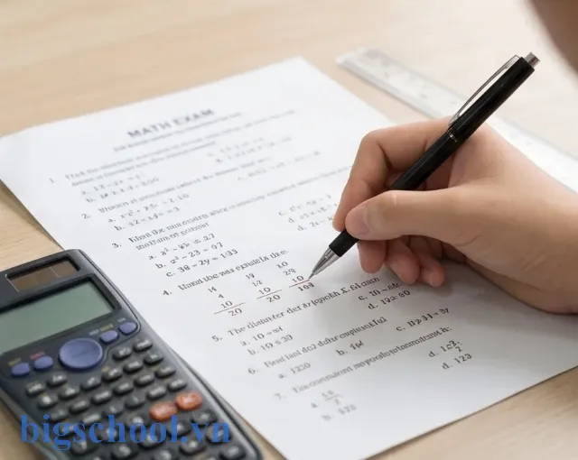 Học sinh kiểm tra lại bài làm cẩn thận để đạt điểm cao đề thi vào 10 môn Toán