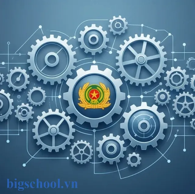 Sơ đồ các ký hiệu tham mưu và hậu cần trong lực lượng Công an nhân dân
