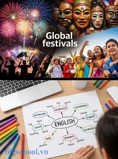 Chủ đề lễ hội thế giới thú vị trong sách tiếng Anh 7 Global Success