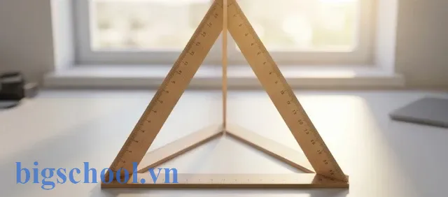 Minh họa cách tính chu vi tam giác đều bằng tổng ba cạnh bằng nhau