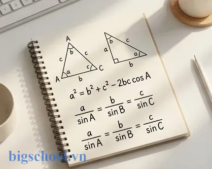 Cách giải bài tập cuối chương 4 Toán 10 Cánh diều chi tiết 12 Hệ thống công thức hình học 10 chương 4 về định lý sin và cosin trực quan