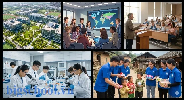 Toàn cảnh khuôn viên xanh hiện đại của Đại học Vinh cơ sở 2 tại Nghi Phong Nghệ An