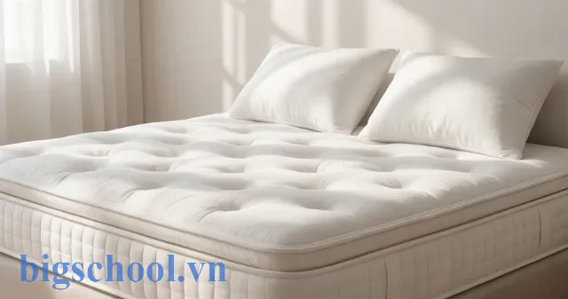 Nệm êm ái và không gian ngủ sạch sẽ thoáng mát