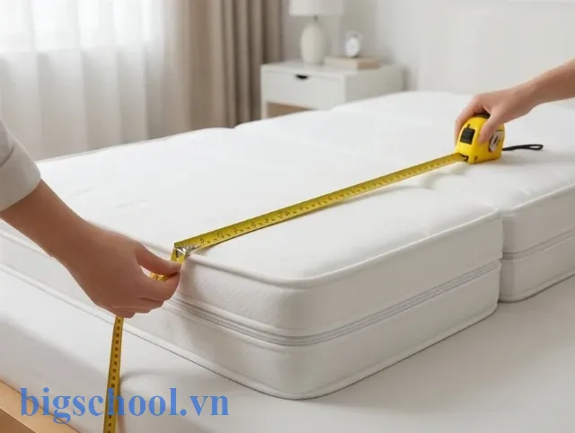 Lựa chọn kích thước vỏ bọc đệm bông ép vừa vặn cho loại đệm gấp 3