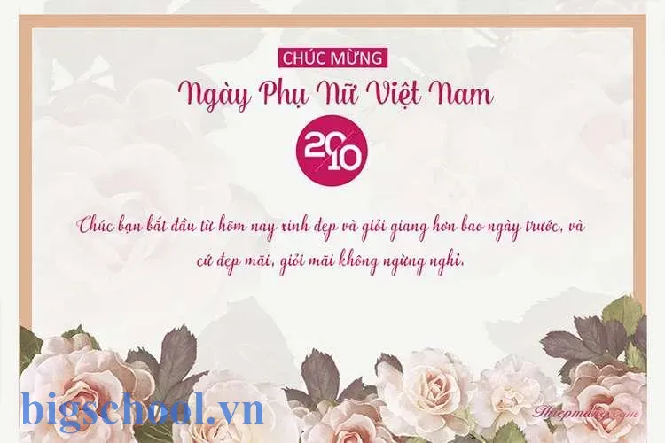 Mẫu thiệp 20/10 đẹp, độc đáo cho chị em phụ nữ
