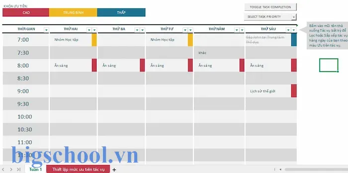Mẫu thời khóa biểu đẹp file excel giúp sinh viên và học sinh quản lý thời gian tốt hơn