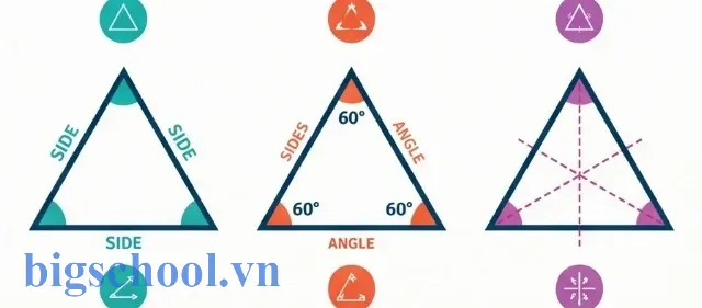 Các bước nhận biết tam giác đều nhanh chóng dựa trên cạnh và góc