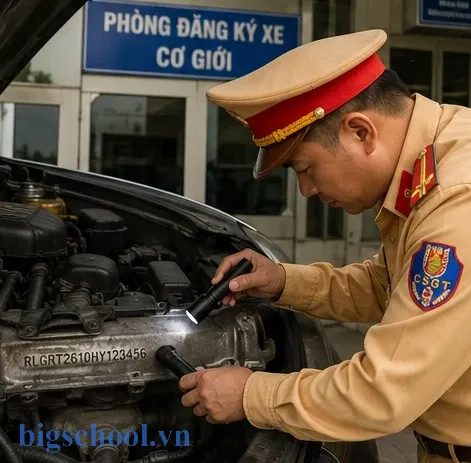 Quy trình kiểm tra số khung số máy khi đăng ký biển số xe 18