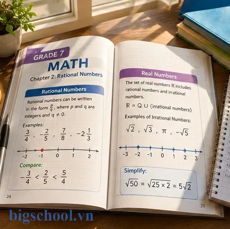 Tìm hiểu nội dung sách giáo khoa Toán 7 Chân trời sáng tạo 8 Sách giáo khoa Toán 7 Chân trời sáng tạo với nội dung về số hữu tỉ và số thực