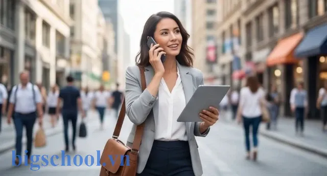 Minh họa thành ngữ tiếng Anh về người phụ nữ tự tin và bản lĩnh