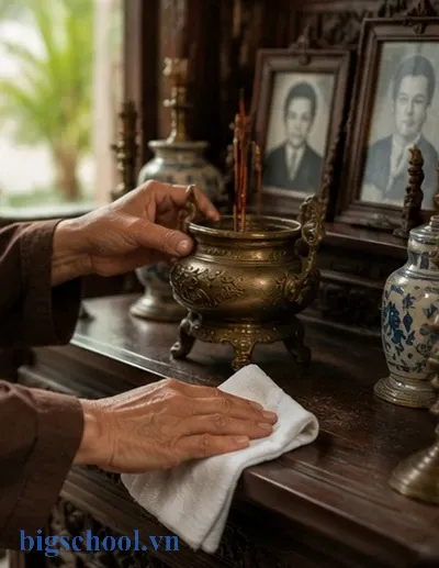Gia chủ chọn ngày lành để thực hiện nghi thức tỉa chân hương đón tài lộc