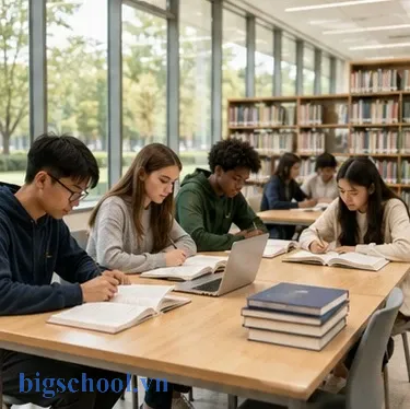 Nội quy trường học và bộ quy tắc ứng xử văn minh 16 Học sinh chăm chỉ tự học tại thư viện theo đúng nội quy trường học và thời gian biểu