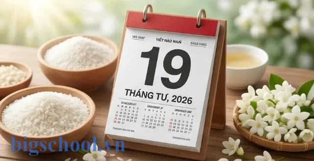 Hình ảnh lịch vạn niên và không khí chuẩn bị Tết Hàn thực rộn ràng năm 2026