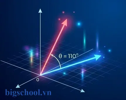 Biểu đồ minh họa tích vô hướng hai vectơ và ứng dụng tính góc trong toán học