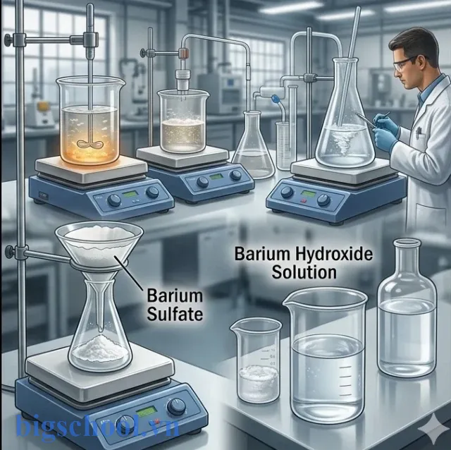 Minh họa ứng dụng Barium Hydroxide trong sản xuất công nghiệp