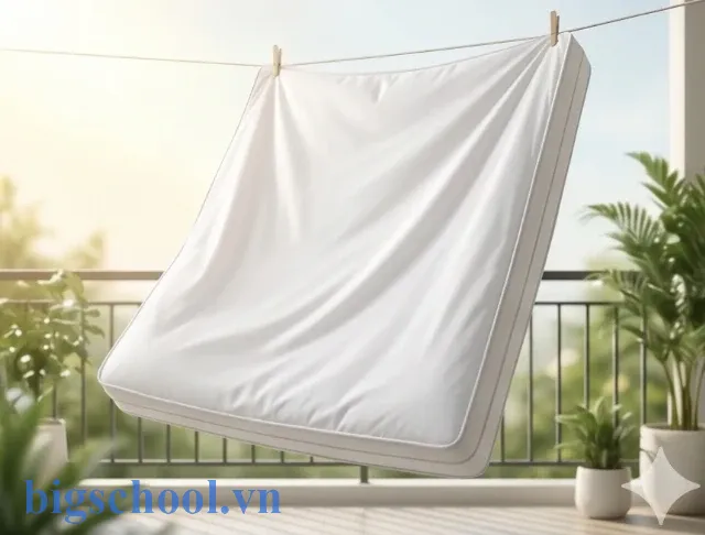 Vệ sinh và phơi vỏ bọc đệm bông ép đúng cách tại nơi thoáng mát