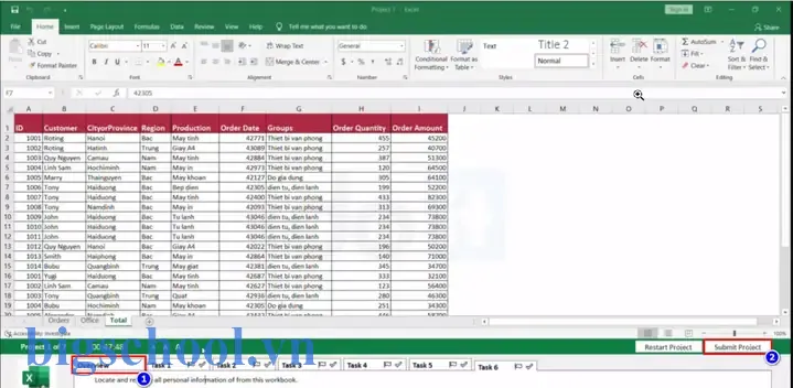 Bài Thi Mos Excel Mẫu