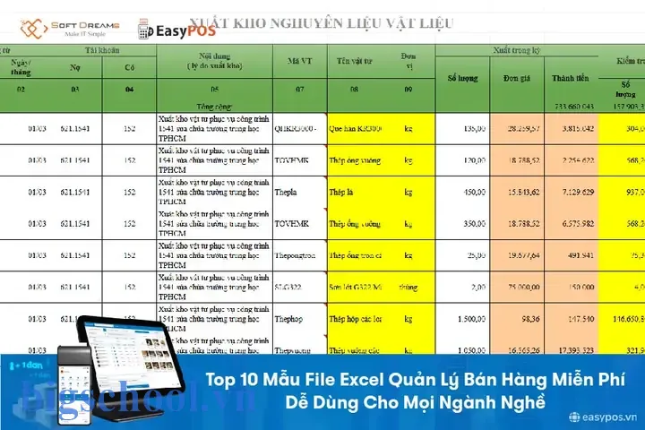 Bảng Excel Theo Dõi Bán Hàng
