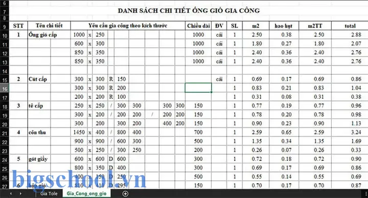 Bảng Excel Tính Ống Gió: Hướng Dẫn Chi Tiết Từ A Đến Z Để Thiết Kế Hệ Thống Thông Gió Hiệu Quả 9 Bảng Excel Tính Ống Gió
