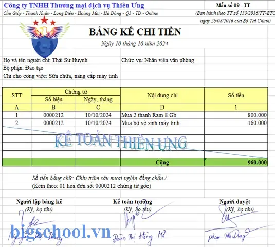 Bảng Kê Chi Tiền Bằng Excel: Hướng Dẫn Chi Tiết Từ A Đến Z Để Quản Lý Tài Chính Cá Nhân Hiệu Quả 7 Bảng Kê Chi Tiền Bằng Excel