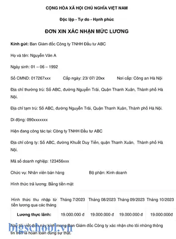 Bảng Xác Nhận Lương Excel: Hướng Dẫn Toàn Diện Từ Cơ Bản Đến Nâng Cao 7 Bảng Xác Nhận Lương Excel