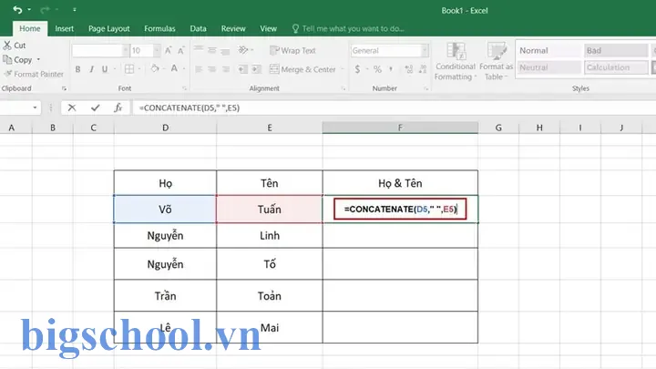 Cách Gộp Họ Tên Trong Excel: Hướng Dẫn Chi Tiết Từ Cơ Bản Đến Nâng Cao 1 Cách Gộp Họ Tên Trong Excel