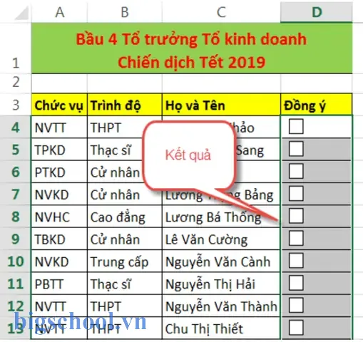 Cách Làm Ô Tick Trong Excel
