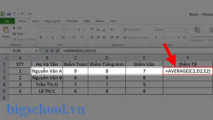 Cách Tính Trung Bình Trong Excel
