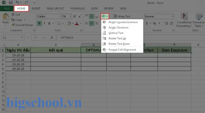 Cách Xoay Chữ Trong Excel