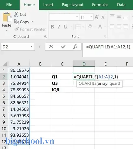 Calculate Interquartile Range In Excel