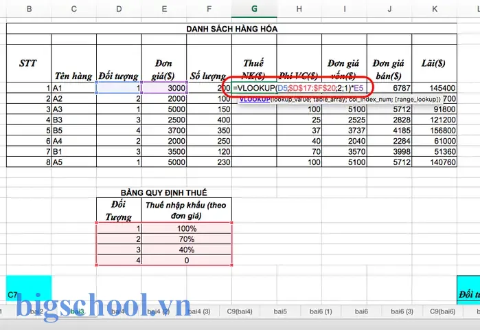 Công Thức Hàm Vlookup Trong Excel