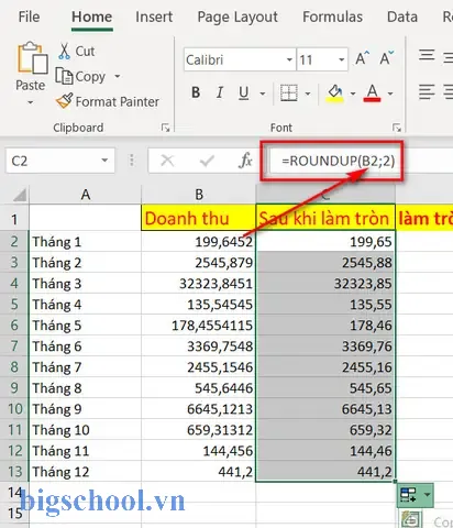 Công Thức Làm Tròn Trong Excel