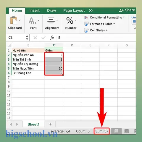 Công Thức Tính Tổng Trong Excel