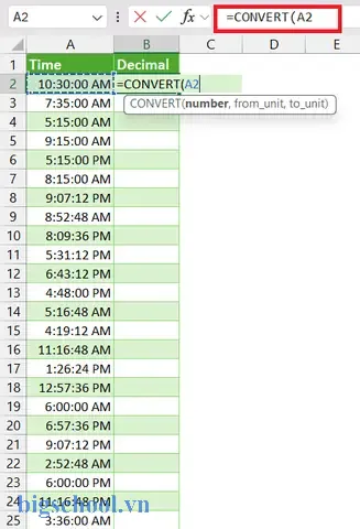 Convert Time To Decimal Excel