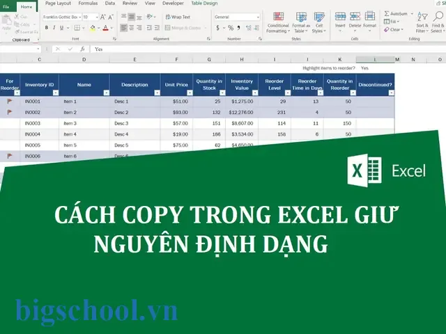 Copy Bảng Tính Trong Excel